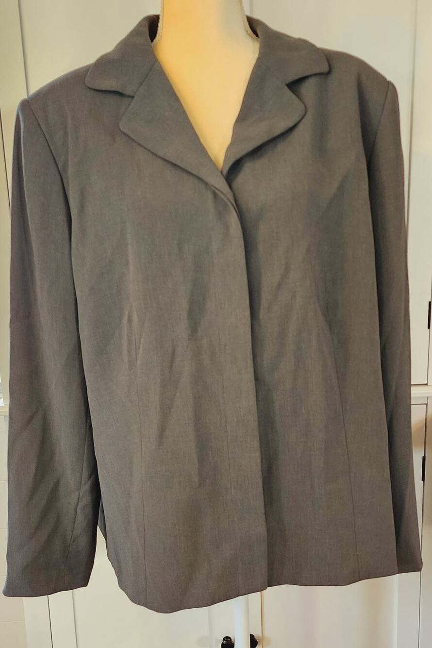 Charter Club Women's Gray Blazer Shacket Hidden button closure Plus Size 20W